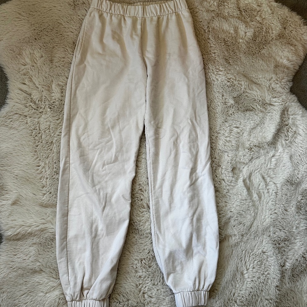 Cream Brandy Melville Sweat Pants